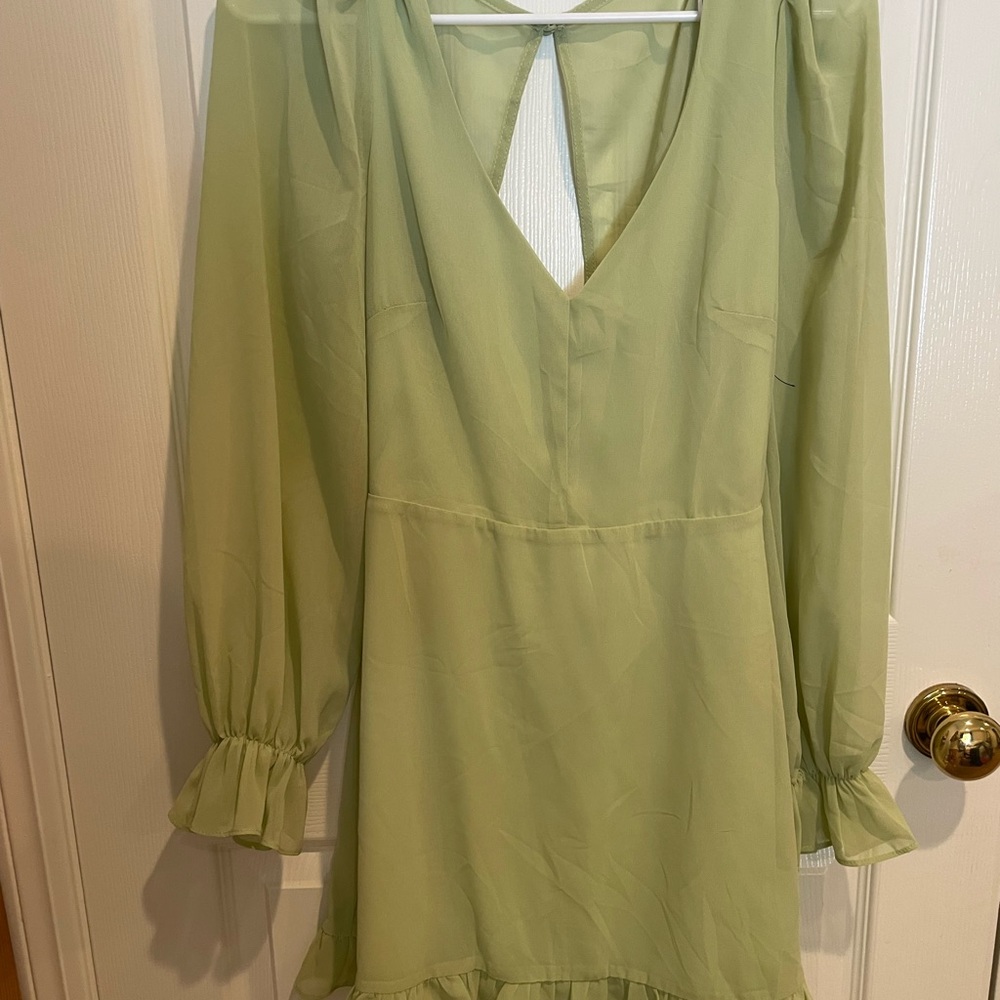 Light green long sleeve dress